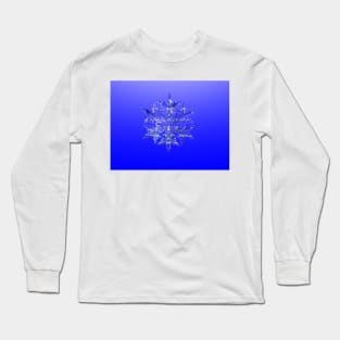 True Blue Fractal Snowflake Long Sleeve T-Shirt